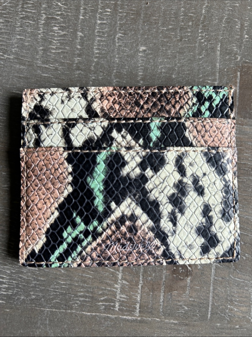 Madewell Snake-Embossed Card Holder
